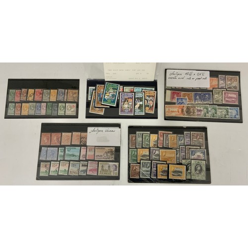 506 - LARGE ENVELOPE WITH ANTIGUA AND MAURITIUS ON STOCK SHEETS AND STOCK CARDS INCLUDING SOME HIGH CATALO... 