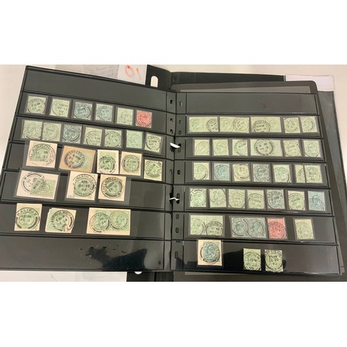 510 - KE7 ½D – 1D CUT OUTS AND STAMPS ON STOCK PAGES FROM LARGE POST OFFICE CANCELLATION COLLECTION, ALL V... 