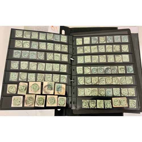 510 - KE7 ½D – 1D CUT OUTS AND STAMPS ON STOCK PAGES FROM LARGE POST OFFICE CANCELLATION COLLECTION, ALL V... 