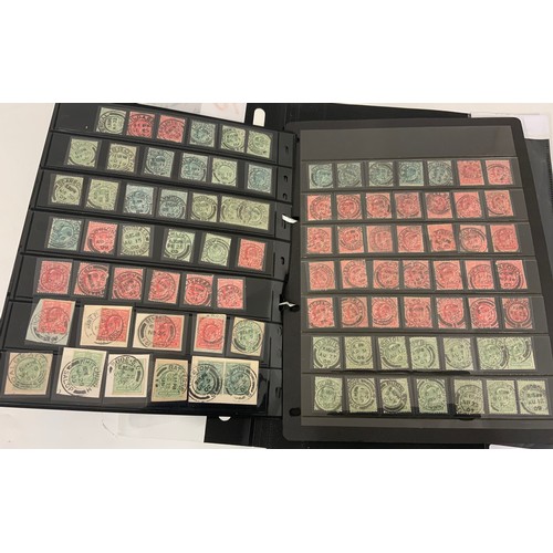 510 - KE7 ½D – 1D CUT OUTS AND STAMPS ON STOCK PAGES FROM LARGE POST OFFICE CANCELLATION COLLECTION, ALL V... 