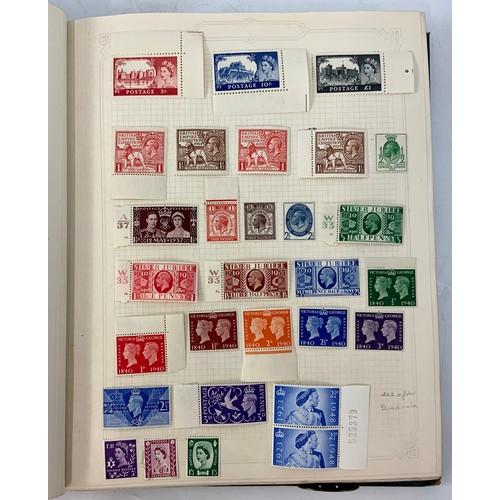 585 - STAMPS, GREEN SIMPLEX ALBUM, GB 4 MARGIN 1d BLACK, 1840 2d BLUE 4 MARGIN PAIR, GOOD QV VALUES INC. S... 