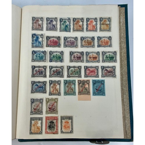 585 - STAMPS, GREEN SIMPLEX ALBUM, GB 4 MARGIN 1d BLACK, 1840 2d BLUE 4 MARGIN PAIR, GOOD QV VALUES INC. S... 