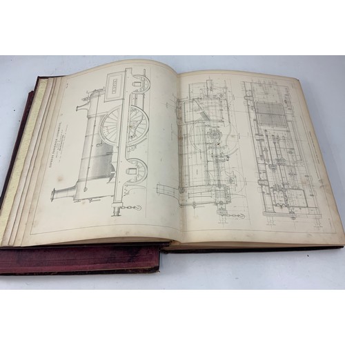 12 - COLBURN, ZERAH, LOCOMOTIVE ENGINEERING AND RAILWAYS, PUBL. WILLIAM COLLINS, 2 VOLS. C/W PLATES AND E... 