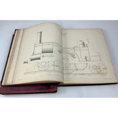 12 - COLBURN, ZERAH, LOCOMOTIVE ENGINEERING AND RAILWAYS, PUBL. WILLIAM COLLINS, 2 VOLS. C/W PLATES AND E... 