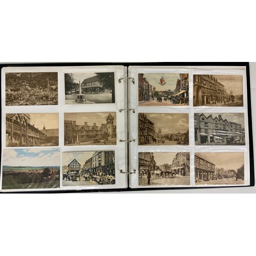 255 - ALBUM OF MOSTLY REAL PHOTO POSTCARDS, MANY LOCAL INTEREST, LEDBURY ETC.