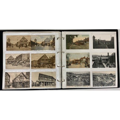 255 - ALBUM OF MOSTLY REAL PHOTO POSTCARDS, MANY LOCAL INTEREST, LEDBURY ETC.