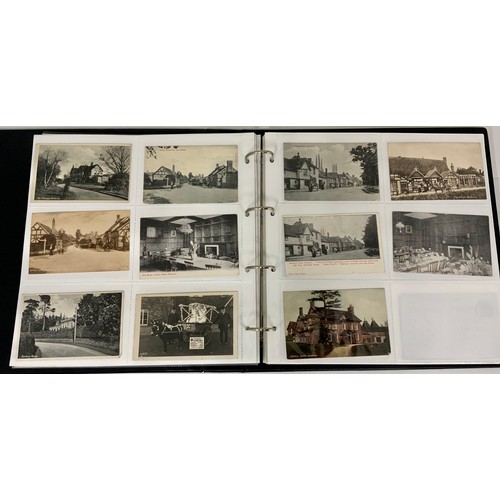 255 - ALBUM OF MOSTLY REAL PHOTO POSTCARDS, MANY LOCAL INTEREST, LEDBURY ETC.