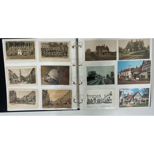 256 - ALBUM OF MOSTLY REAL PHOTO POSTCARDS, LOCAL INTEREST INC. UPTON UPON SEVERN, INC. PLANE M.GUSTAV HAM... 