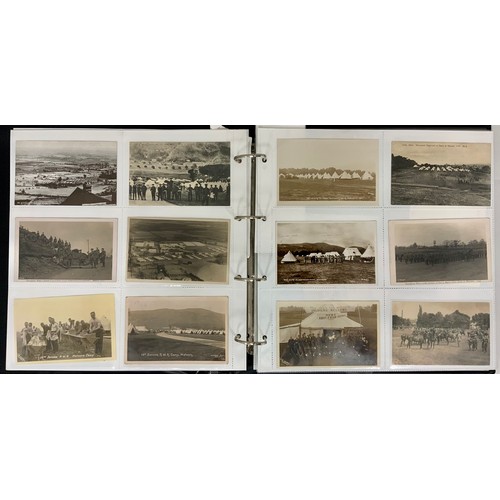 260 - ALBUM OF POSTCARDS INC. WWI MILITARY, SOME OF LOCAL INTEREST, RIVER FERRIES, HUNTING RELATED INC. LO... 