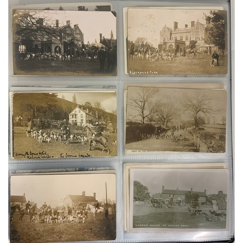 260 - ALBUM OF POSTCARDS INC. WWI MILITARY, SOME OF LOCAL INTEREST, RIVER FERRIES, HUNTING RELATED INC. LO... 