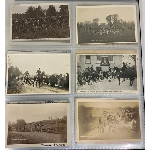 260 - ALBUM OF POSTCARDS INC. WWI MILITARY, SOME OF LOCAL INTEREST, RIVER FERRIES, HUNTING RELATED INC. LO... 