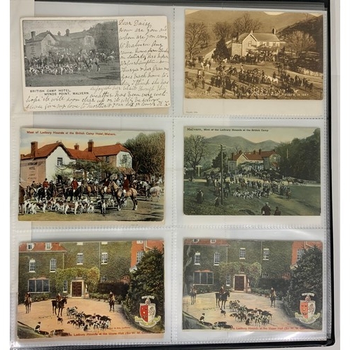 260 - ALBUM OF POSTCARDS INC. WWI MILITARY, SOME OF LOCAL INTEREST, RIVER FERRIES, HUNTING RELATED INC. LO... 