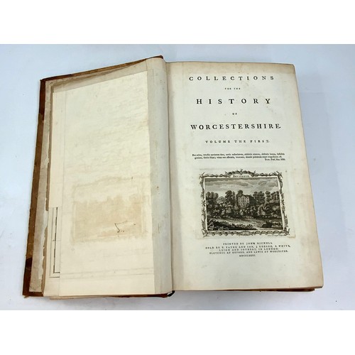 3 - NASH’S HISTORY OF WORCESTERSHIRE, 2 MAGNIFICENT LEATHER BOUND VOLUMES, FIRST EDITIONS, PRINTED BY JO... 