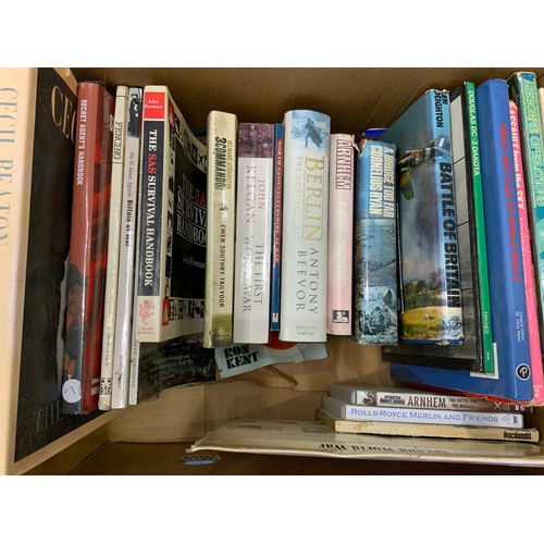 86 - 3 BOXES OF AVIATION & MILITARY BOOKS