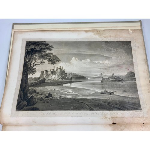 6 - MENAI BRIDGE, PROVIS W.A. ELEPHANT FOLIO, FIRST EDITION, 1828