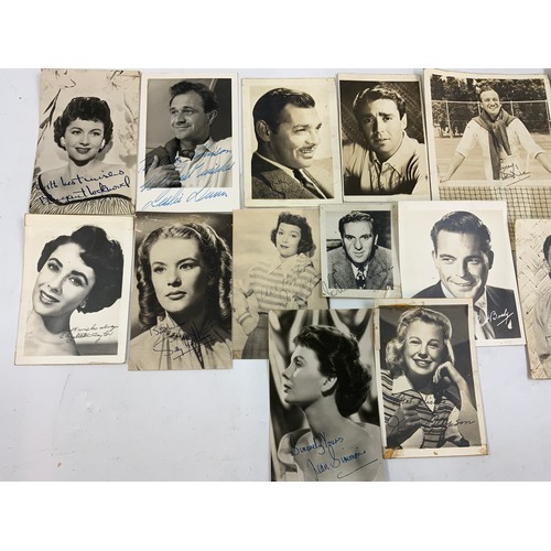 244 - POSTCARDS OF VARIED AGE, INC. FILMSTARS, ELIZABETH TAYLOR, MARGARET LOCKWOOD, LESLIE DUNN, WITH ‘SIG... 