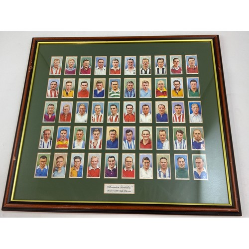 224 - FRAMED CIGARETTE CARDS, WILLS ASSOCIATION FOOTBALLERS, HISTORIC EVENTS, STUBBS CHELSEA.