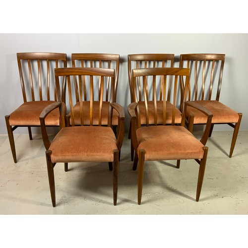 672 - SET OF SIX (4 + 2 CARVERS) LATE CENTURY SCANDINAVIAN STYLE DINING CHAIRS – TRADE ONLY