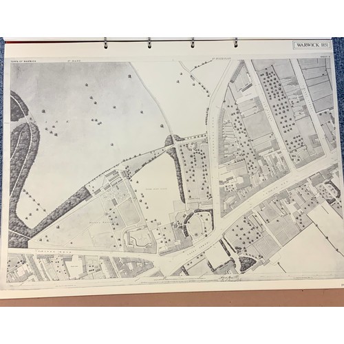 211 - THE TOWN MAPS OF WARWICK 1610-1851, RING BOUND FOLIO OF REPRO. MAPS