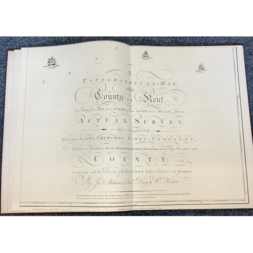 210 - A TOPOGRAPHICAL MAP OF THE COUNTY OF KENT BY JOHN ANDREWS AND DURY & WM. HERBERT, PUBL. 1769, REPROD... 