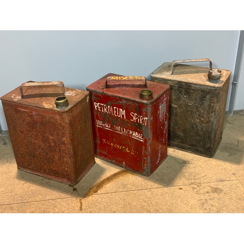 9 - 3 VINTAGE PETROL CANS