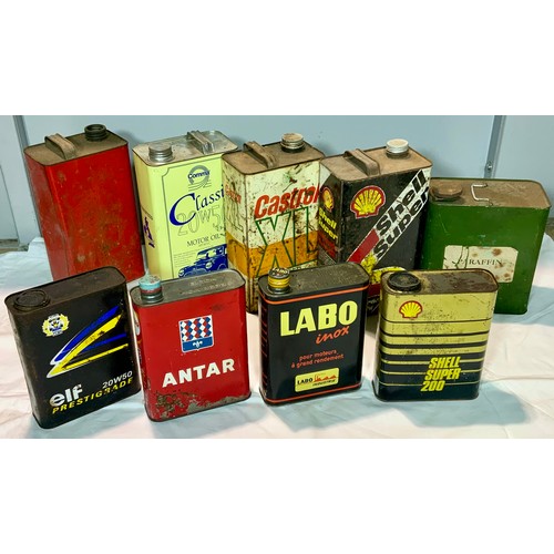 12 - 9 OIL CANS INC LABO, ANTAR, ELF, CASTROL ETC.