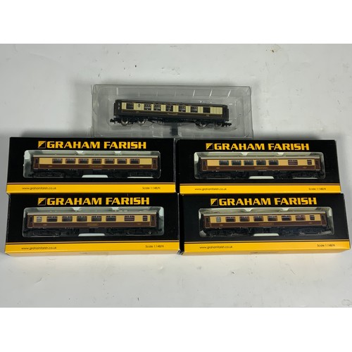 223 - GRAHAM FARISH N GAUGE, PULLMAN COACHES, 374 210B, 200B, 230B, 220B ALL BOXED & P/T BOXED PULLMAN COA... 