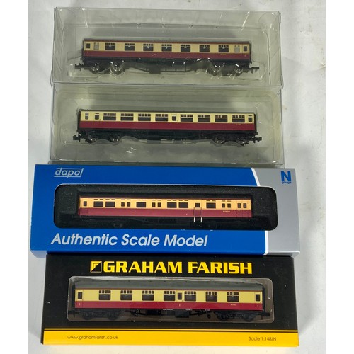 222 - DAPOL AUTOCOACH IN CRIMSON & CREAM W197W, AUTO COACH GWR 189 IN CHOCOLATE & CREAM, PLUS GRAHAM FARIS... 