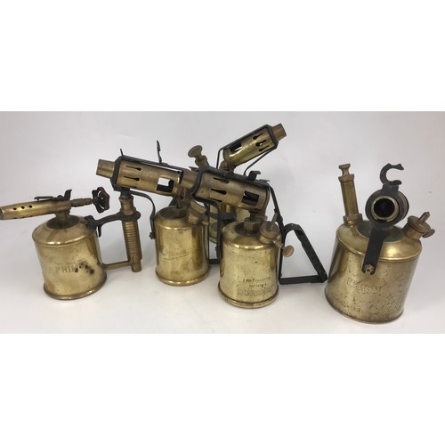 56 - 5 BRASS BLOW LAMPS