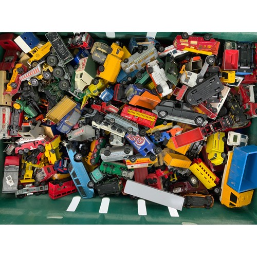 138 - VERY LARGE CRATE OF U/B PLAYWORN DIECAST MODELS, A VERY MIXED SELECTION