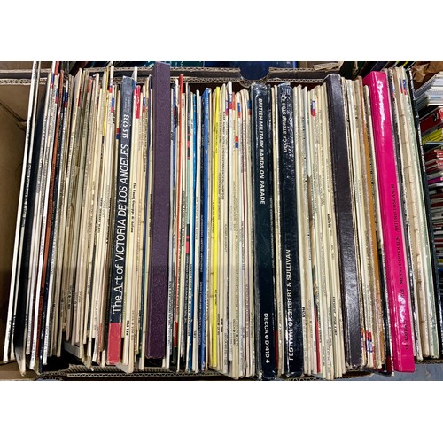 333 - RECORDS, 2 LARGE BOXES OF ASSORTED RECORDS, MOSTLY CLASSICAL & EASY LISTENING, SOME BOX SETS