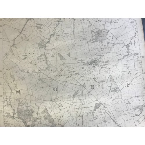 214 - ROLLED MAP ON FIXING OF WHALTON & LONGHORSLEY APPROX 275cm LONG