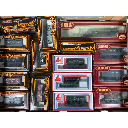 266 - MODEL RAILWAY, FREIGHT WAGONS, ALL BOXED, 4 X GMR, 3 X LIMA CWS WAGONS, & 9 MAINLINE WAGONS