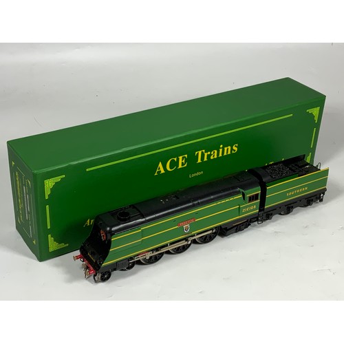 512 - ACE TRAINS, RARE, 0 GAUGE SOUTHERN RAILWAY 4-6-2 PACIFIC LOCOMOTIVE, 21C108 PADSTOW, IN VGC BOXED CO... 