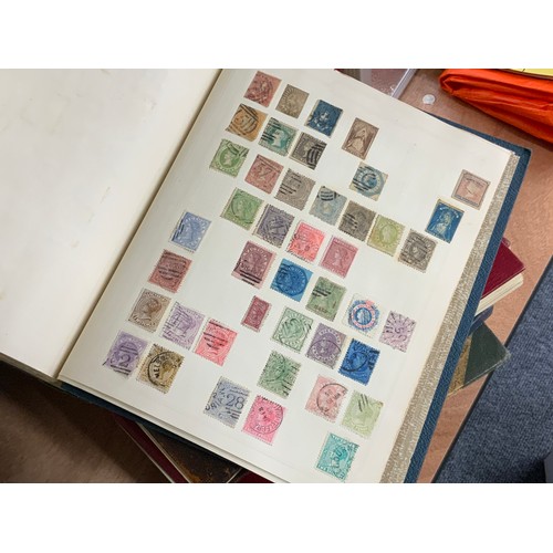 584 - STAMPS, ALBUMS X 7 IN BOX WITH MANY, MANY PICKINGS NOTED BSA DOUBLE HEADS, COMMONWEALTH COUNTRIES QV... 