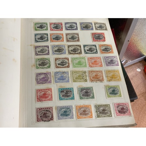 584 - STAMPS, ALBUMS X 7 IN BOX WITH MANY, MANY PICKINGS NOTED BSA DOUBLE HEADS, COMMONWEALTH COUNTRIES QV... 