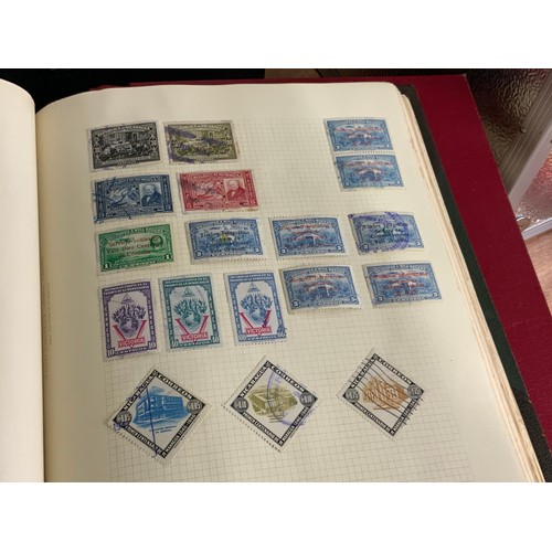 584 - STAMPS, ALBUMS X 7 IN BOX WITH MANY, MANY PICKINGS NOTED BSA DOUBLE HEADS, COMMONWEALTH COUNTRIES QV... 