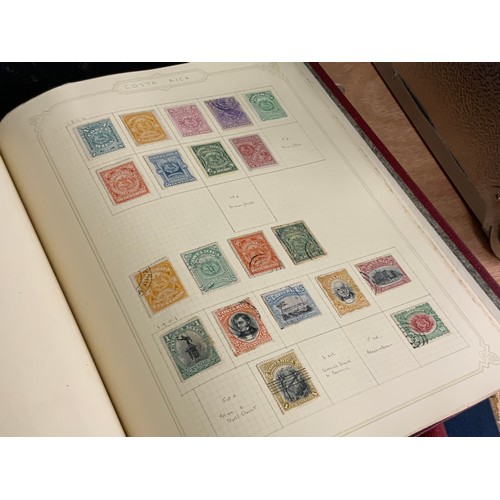 584 - STAMPS, ALBUMS X 7 IN BOX WITH MANY, MANY PICKINGS NOTED BSA DOUBLE HEADS, COMMONWEALTH COUNTRIES QV... 