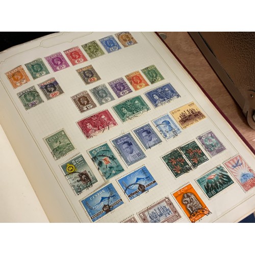 584 - STAMPS, ALBUMS X 7 IN BOX WITH MANY, MANY PICKINGS NOTED BSA DOUBLE HEADS, COMMONWEALTH COUNTRIES QV... 