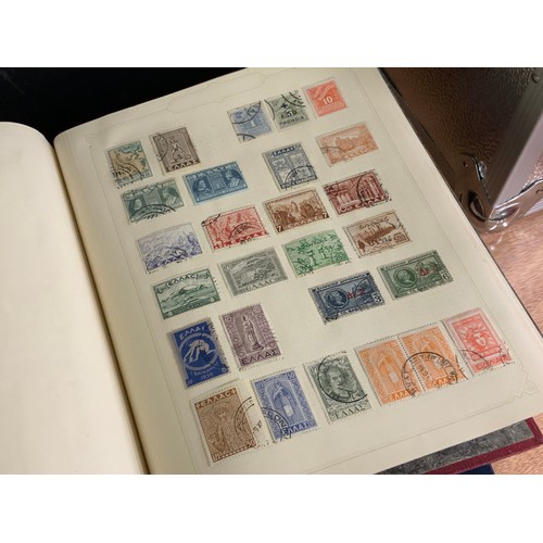 584 - STAMPS, ALBUMS X 7 IN BOX WITH MANY, MANY PICKINGS NOTED BSA DOUBLE HEADS, COMMONWEALTH COUNTRIES QV... 