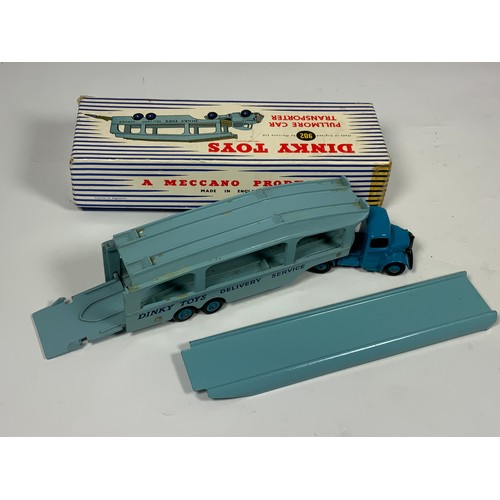 180 - DINKY TOYS, TWO BOXED MODELS, 982 PULLMORE CAR TRANSPORTER, PLUS U/B RAMP, & 964 ELEVATOR LOADER