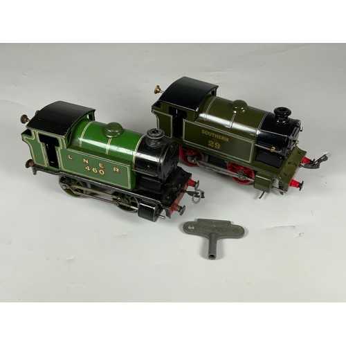 501 - HORNBY C/W 0-4-0 TANK, LNER 460, & A SIMILAR 0-4-0 TANK LOCOMOTIVE WITH SR TRANSFERS & MODIFIED TO 3... 