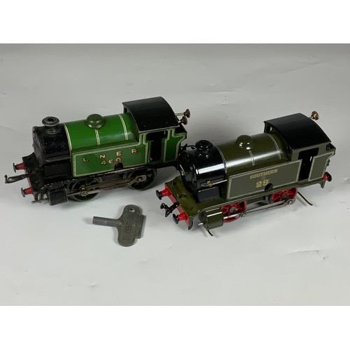 501 - HORNBY C/W 0-4-0 TANK, LNER 460, & A SIMILAR 0-4-0 TANK LOCOMOTIVE WITH SR TRANSFERS & MODIFIED TO 3... 