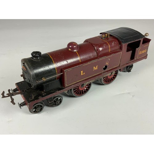 499 - HORNBY 0 GAUGE 4-4-2 TANK LOCO, C/W 2180 IN LMS RED