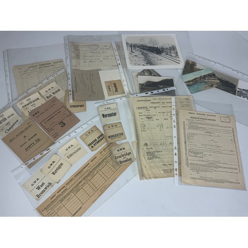 294 - VARIOUS GWR DOCUMENTS, WAYBILLS, LUGGAGE LABELS, PHOTOGRAPHS INC. SE&CR MR, LMS ETC.