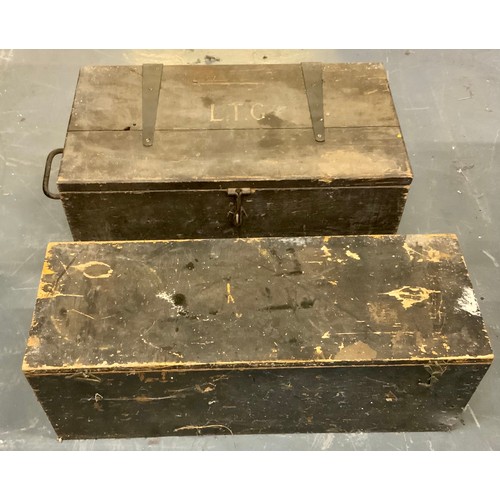 477 - 2 WOODEN TOOL BOXES AND CONTENTS