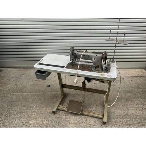 449 - SINGER INDUSTRIAL SEWING MACHINE ON STAND