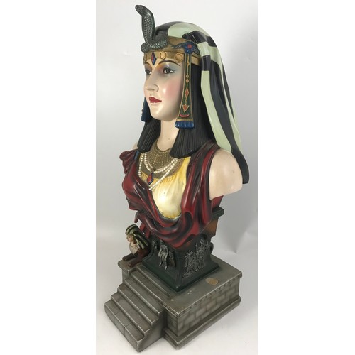 317 - LARGE RESIN FIGUREHEAD MODELLED AS AN EGYPTIAN LADY 68cm TALL