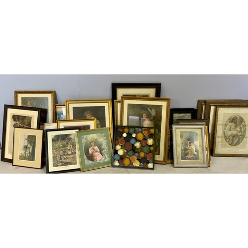 60 - LARGE QTY. MISC. FRAMED PRINTS, SOME GOOD QUALITY FRAMES (approx. 28 frames)