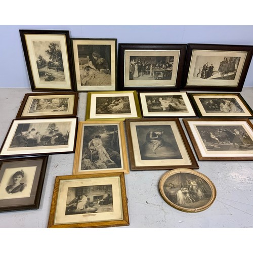 53 - LARGE QTY. VICTORIAN AND OTHER ETCHINGS AND PRINTS